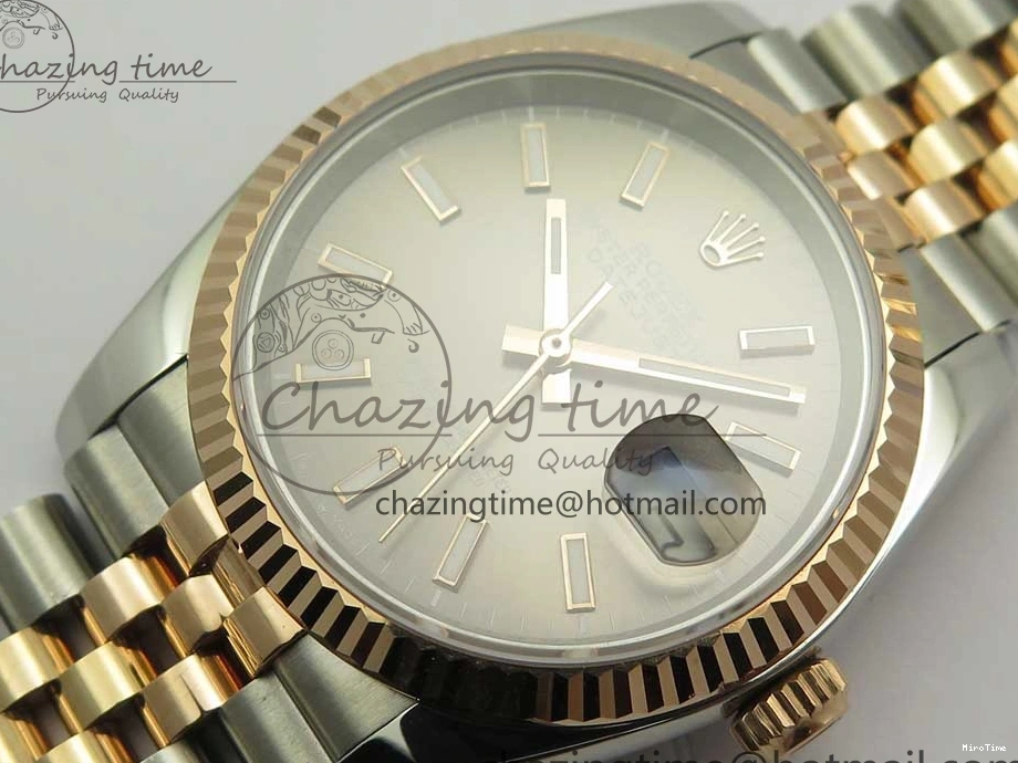 MiroTime 0309 DateJust 36mm 904 SS RG Wrapped 116231 GMF Gray Dial on SS RG Wrapped Jubilee Bracelet A Durable 3276